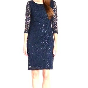 Marina Dresses NEW Sequin Midi Dress Navy Blue 14 Plus Birthday Party Wedding